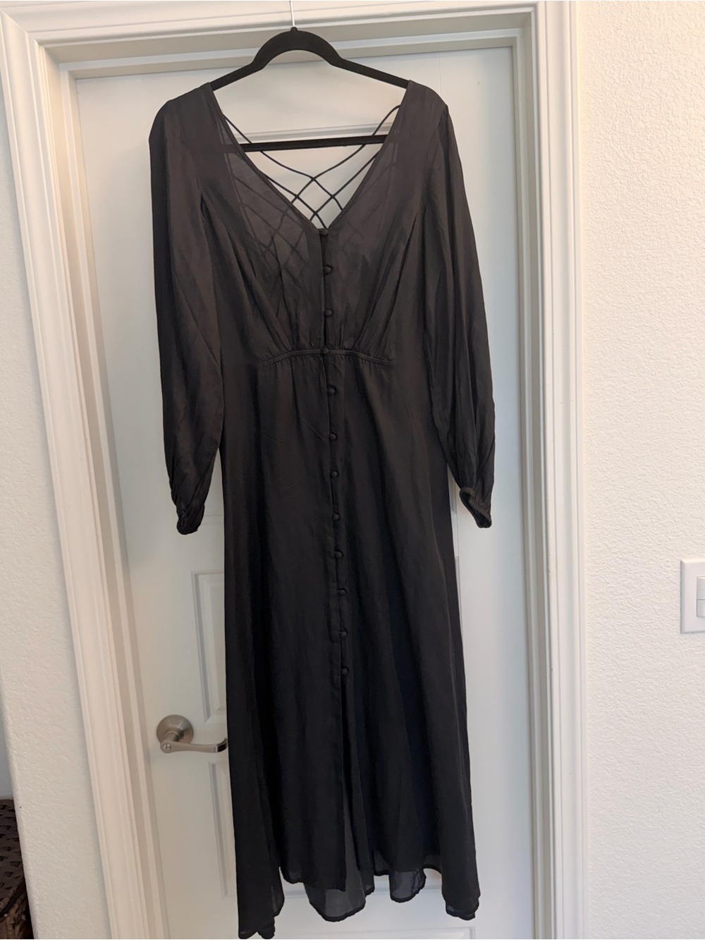 Free People Later Days Black Maxi Dress NWT Size 8